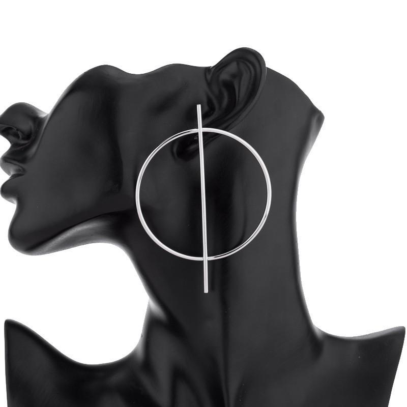 Геометрические серьги-кольца Модные Минималистичные из сплава Заметные украшения для женщин