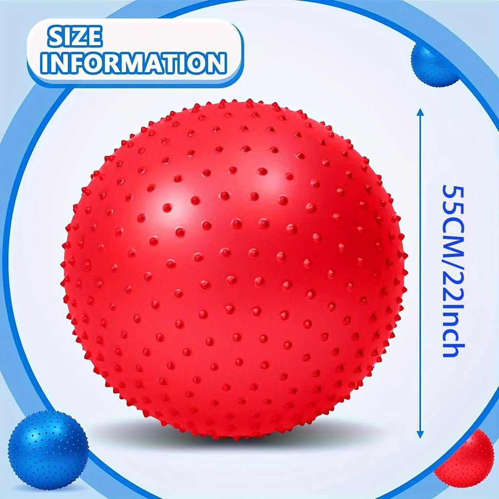 22''  Large Sensory Massage Ball Bouncy Yoga Exercise Ball Big Knobby Balls Large Spiky Ball Inflatable Sensory Balls Outdoor
