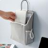 Storage Hanging Bag Large Capacity with Mesh Pocket Multi-functional Bedside Cotton Linen Organising Storage Bag