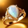 Белые огненные опалы Кольца в форме капли воды Для женщин Золотой цвет Помолвочное Свадебное