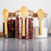 Glass Jar with Spoon: Bamboo Lid Kitchen Storage for Grains and Dried Fruits