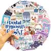 50Pcs Cute Dental Tooth Shaped Stickers Cartoon Teeth Sticker Dentist Store Toothbrush Label Decoration Dentistry Gifts