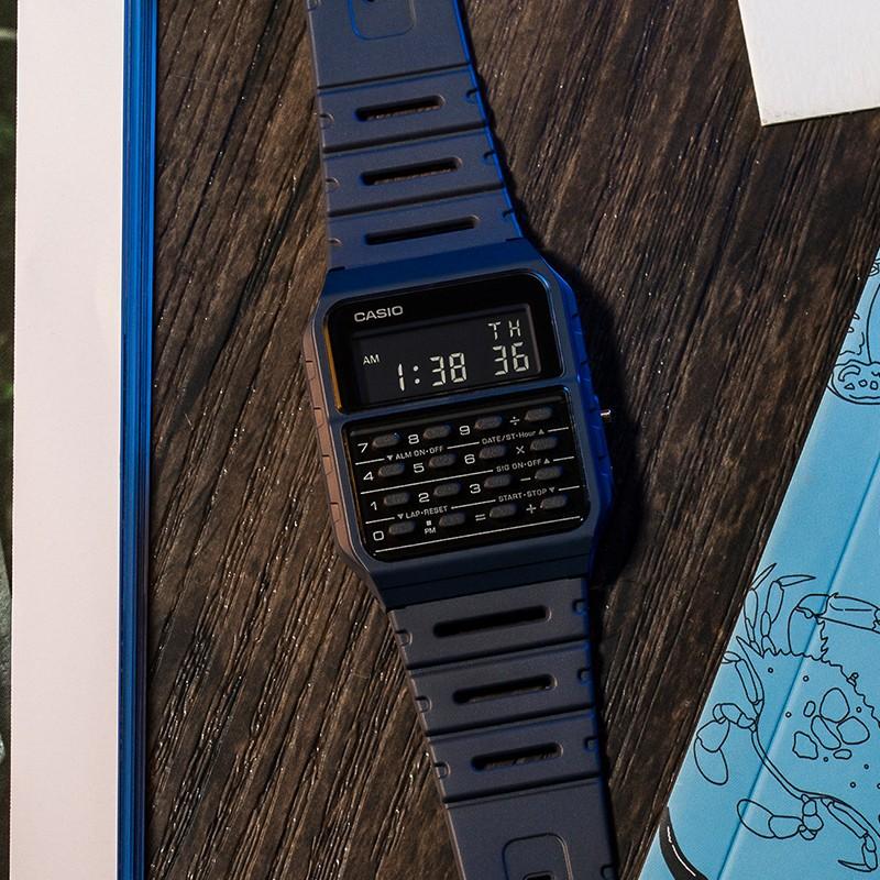 Casio Серия YOUTH - цифровой калькулятор, ретро-калькулятор, многофункциональный, кварцевый механизм, полимерный ремешок, японские и корейские часы, мужские CA-53WF-2B