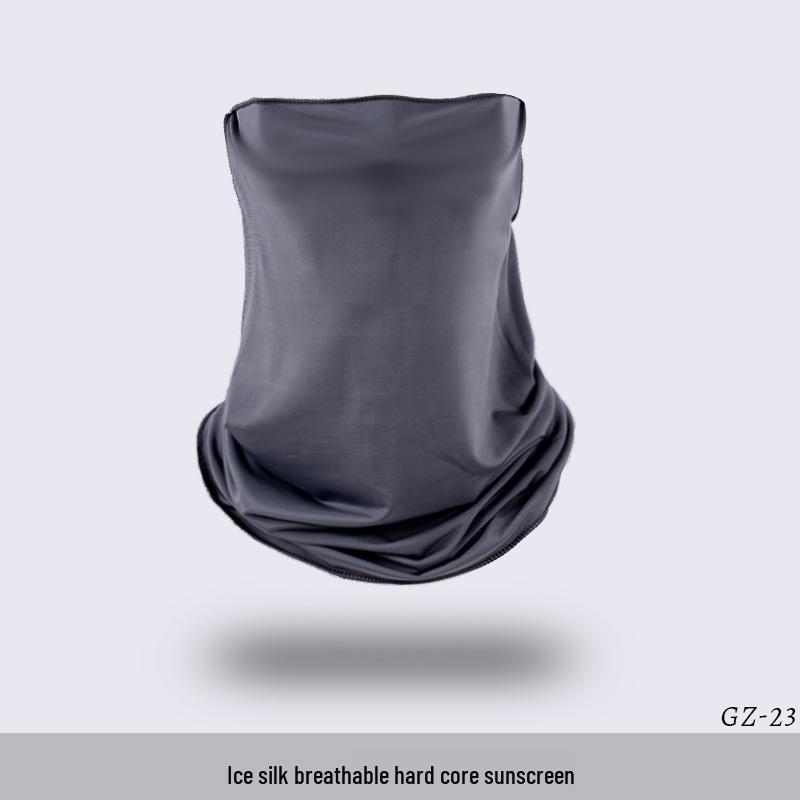Ice Silk Ear-Hanging Face Mask - Breathable Sunshade & Neck Gaiter for Cycling & Sports