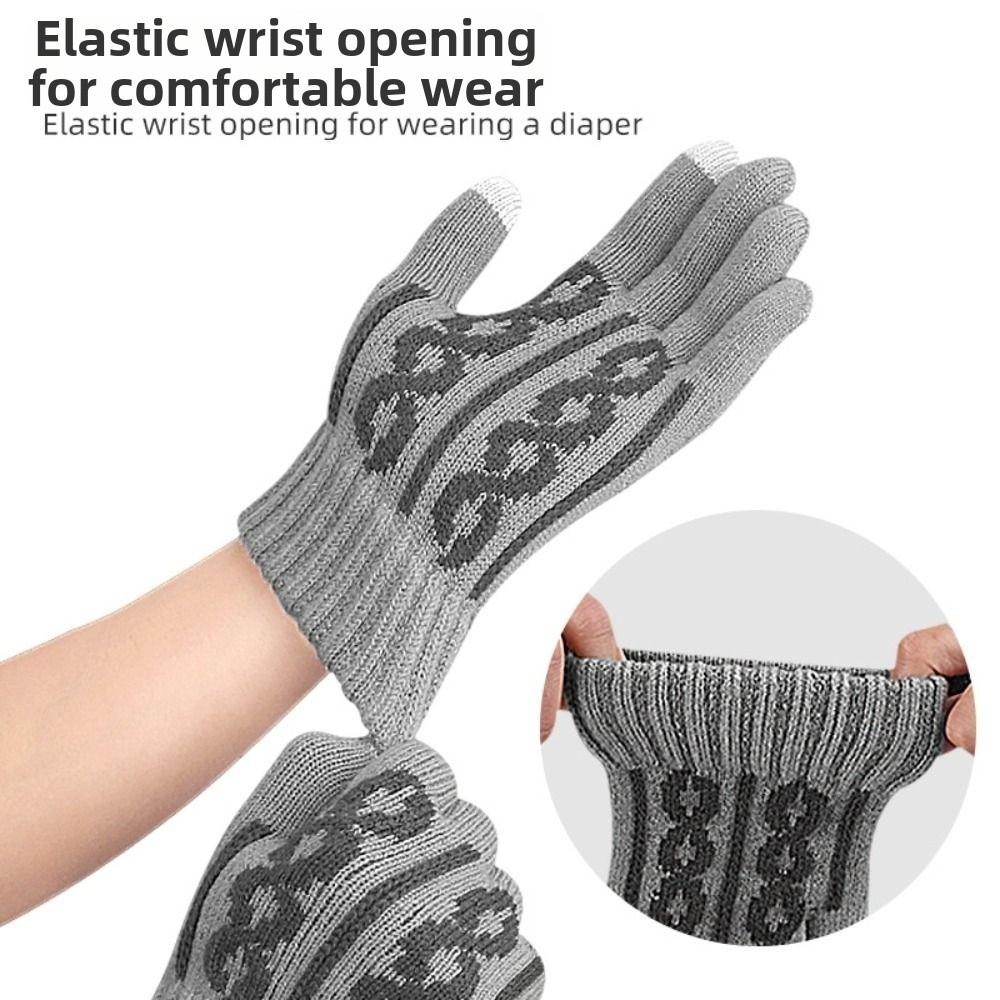 Jacquard Knit Touchscreen Gloves Touchscreen Compatible Knit Gloves New hermal Gloves For Men