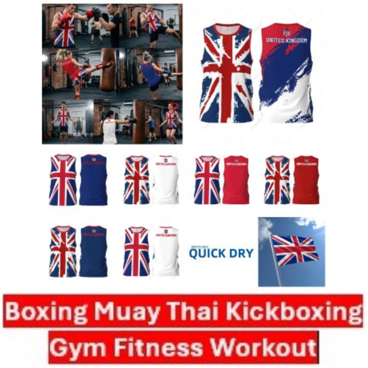 Tee Tank Top United Kingdom UK England British Britain MMA Boxing Muay Thai Sleeveless National Flag 3D Print Unisex Training Fitness Workout Sport