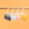 Plastic Clothes Hanger With Strong Notrace Clips For Pants Socks And Tie Storage