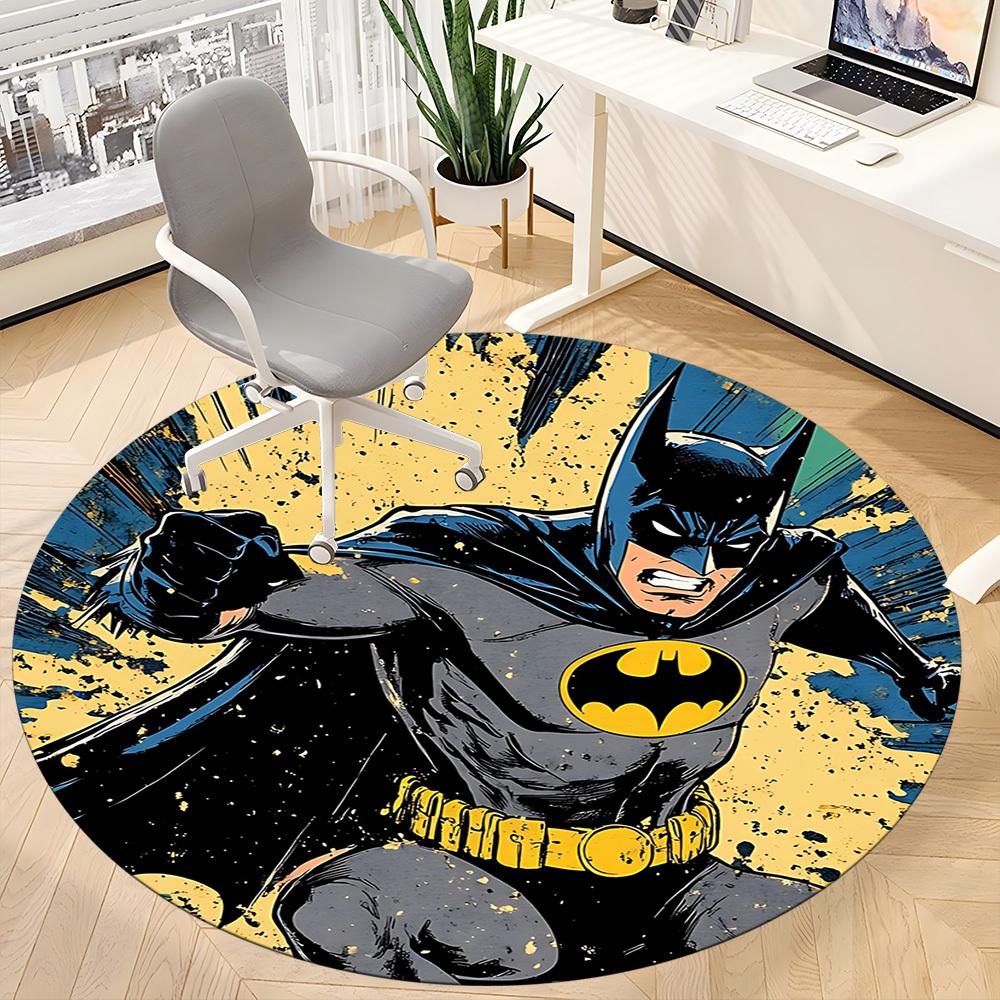 1pc Batman Hero Office Round Area Rug, Under Office Chairs Bedroom Living Room Home Decor, Room Deco, Available in Various Sizes021