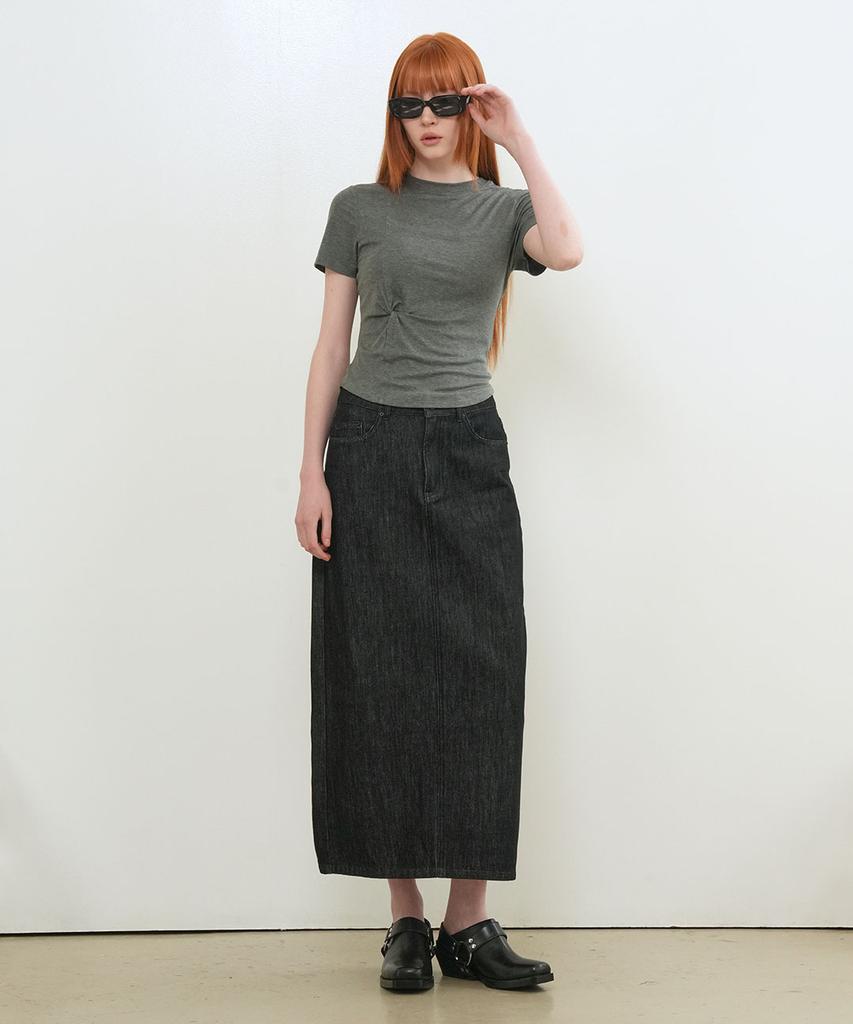 General Idea Denim Maxi Skirt [Black] / Gf2Lsk513