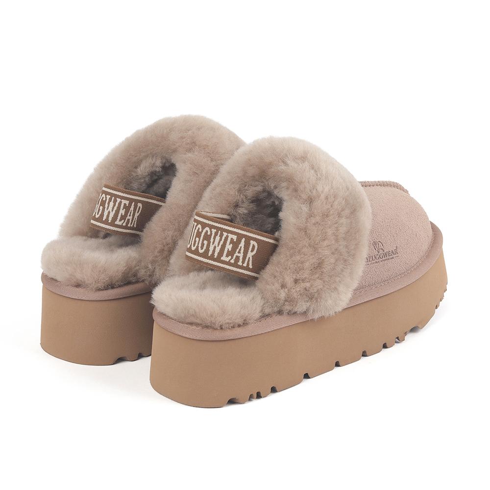 Oz Ugg Wear Взрослые шлепанцы на платформе с ремешком сзади Бронзовые