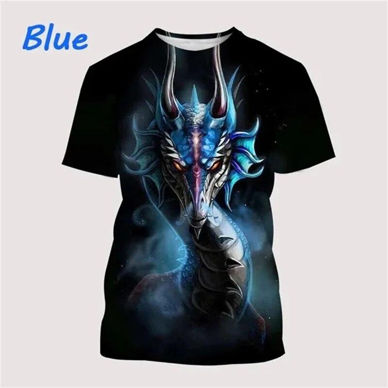 Dragon 3d Printing Men's T-shirts Street Hip-hop Funny Fashion Cool Top Casual Fashion Trend Personality Trendy Unisex Tees Tops