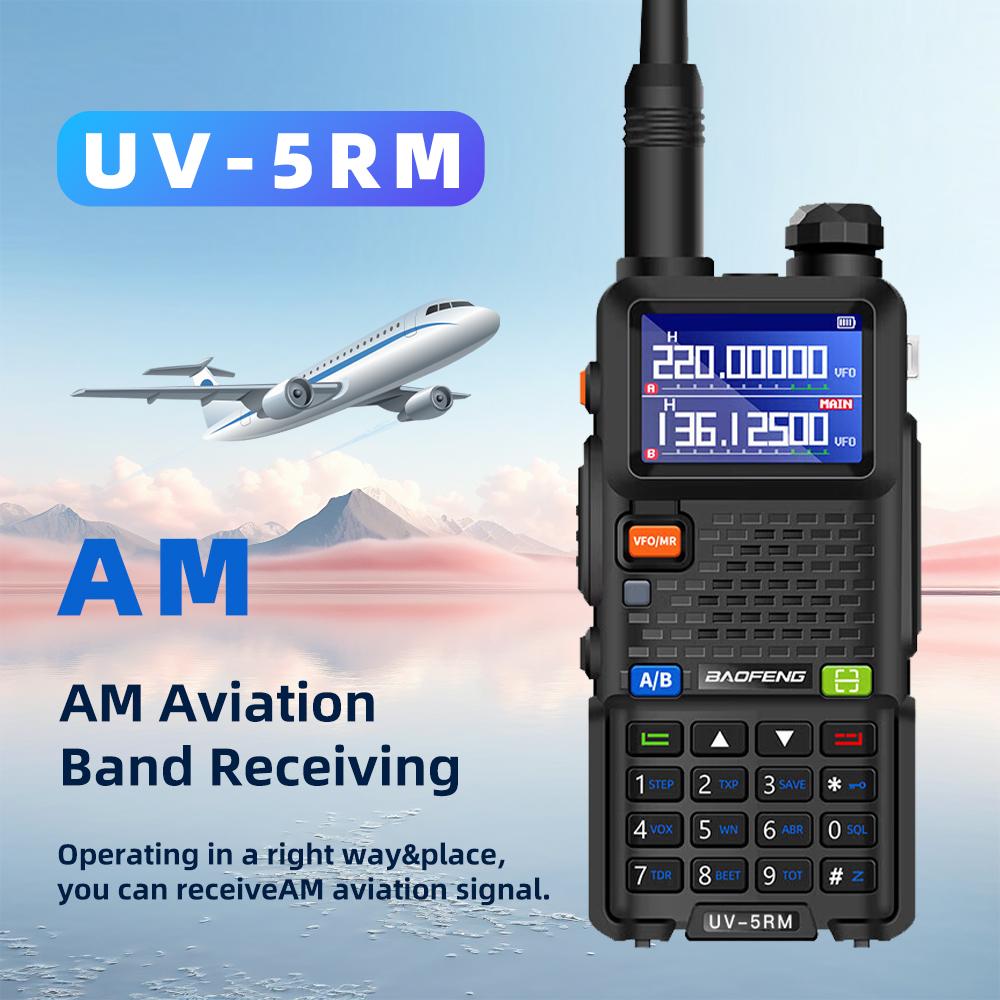 Baofeng Long Range Walkie Talkie UV-5RM 10W High Power Multifunctional Two-Way Radio with 999 Stored Channel, Dual Band (UHF/VHF