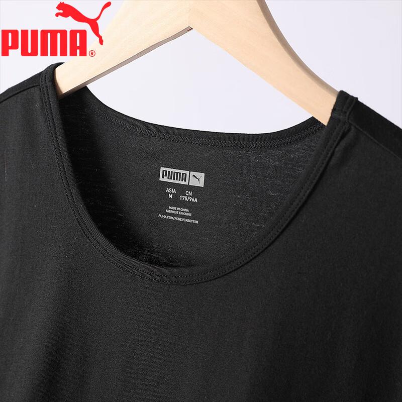 Puma Мужская футболка с длинным рукавом из хлопка, с круглым вырезом, 2 шт.