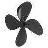 Запасная лопасть вентилятора для печи Алюминиевый сплав Вентилятор для камина 4 лопасти с шестигранным ключом и винтом Черный