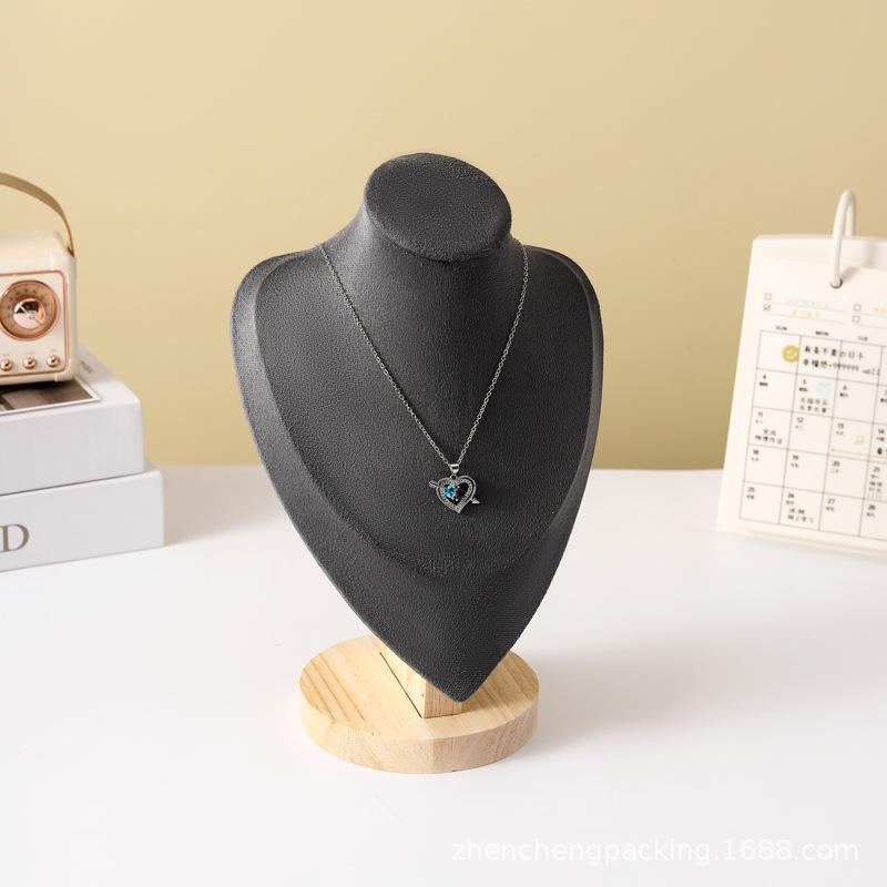 Подставка-манекен для портрета из массива дерева, стойка для демонстрации кулонов на шею, кулон, манекен для шеи, ювелирные изделия