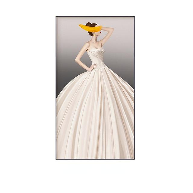 Модное белое платье, женский плакат с принтом, современная абстрактная фигура принцессы, холст, картина, скандинавское украшение стены спальни, живопись
