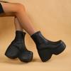 Brand New Gothic Style Chunky Platform Women Ankle Boots Big Size 43 Sexy Elegant Walking Comfy Woman Shoes Platform Boots D343