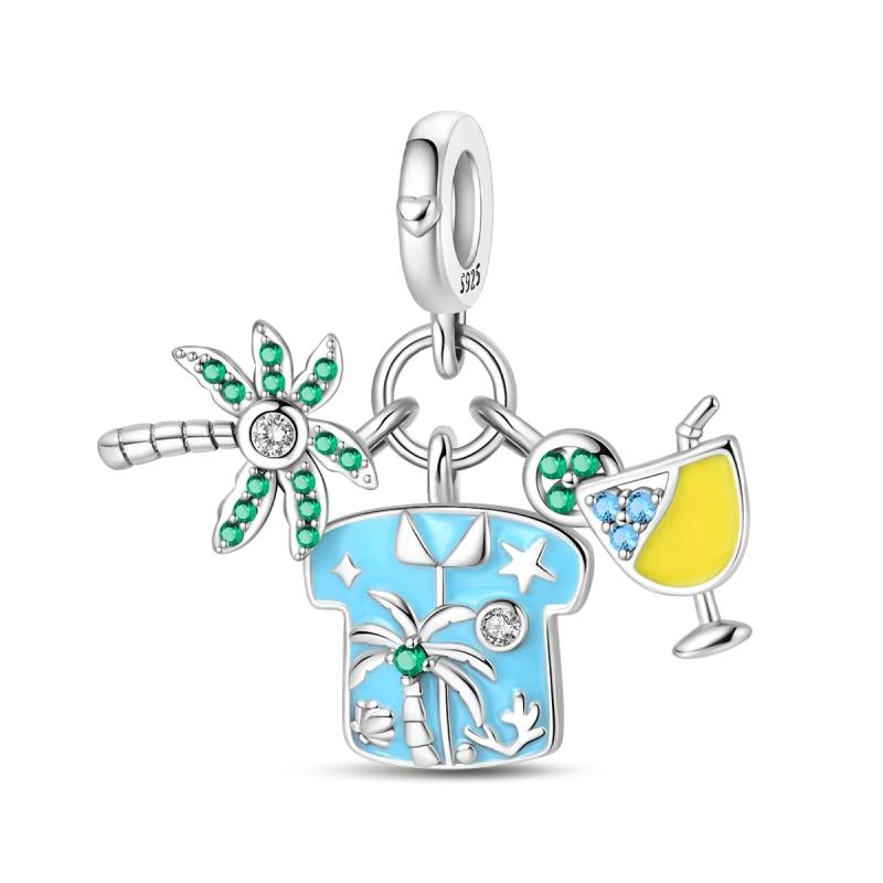 100% Copper Charms Pendant Airplane Beach Sailing Hat Sun Energetic Attractiveness Design For Fine Jewelry Making