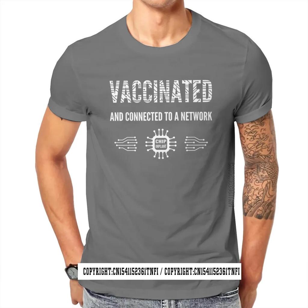 Футболка Connected Network Survived And Vaccinated, винтажная мужская футболка в стиле гранж размера плюс с круглым вырезом, топ в стиле Харадзюку, уличная одежда унисекс