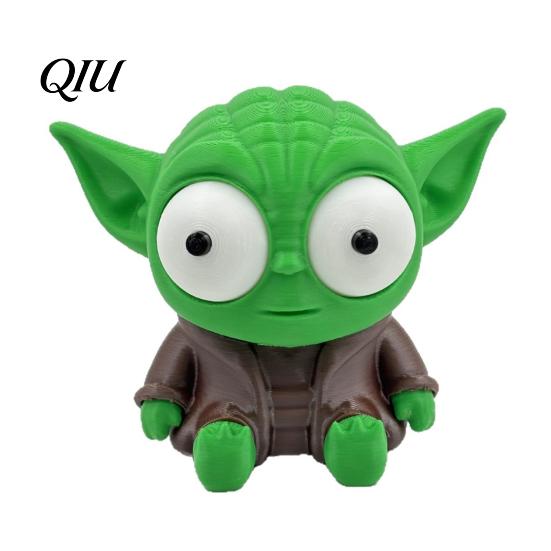 Manual Adjustable Eye Toy 3D Yoda Figurine, Funny Desktop Model Ornament, Interactive Hanging Keychain Ornament Rotatable Eyes Toy, Creative Gift