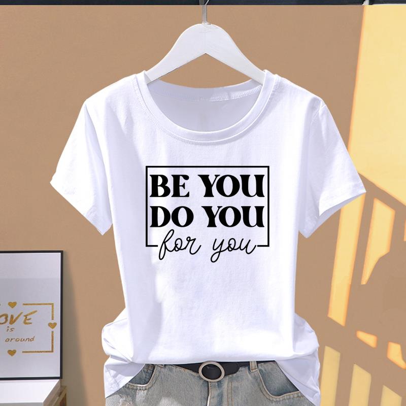 (Asian Size) Graphic Tee T Clothing Love Sweet Letter Style Casual Fashion Print Female Casual Women's Top Lady Short Sleeve T-shirt