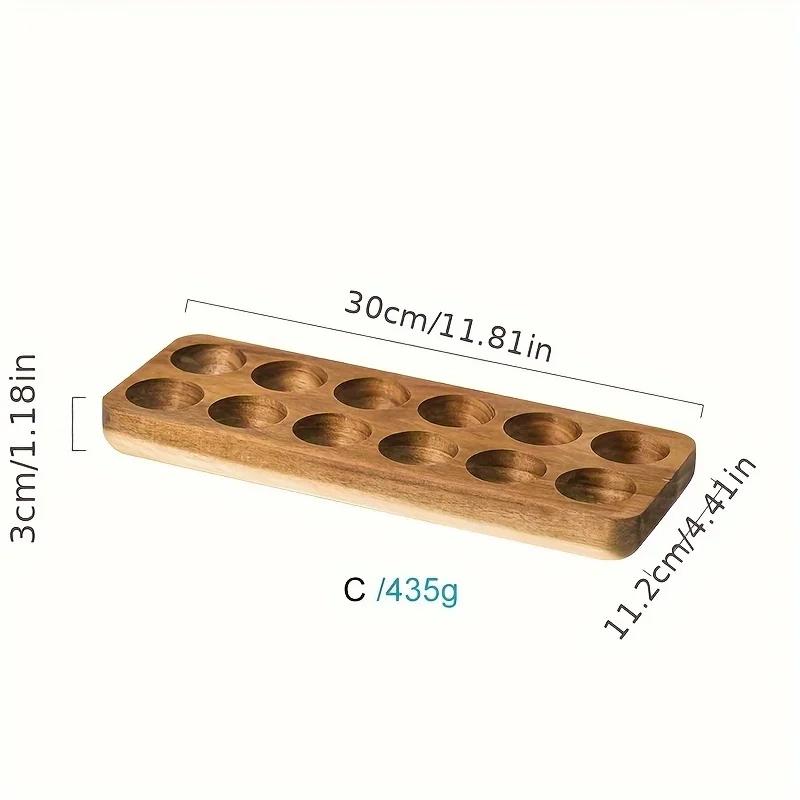 1 modern wooden egg storage box, kitchen organizer with multiple compartments for fresh eggs, perfect for home cooking