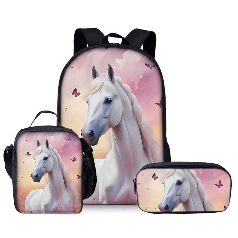 Cartoon Print Kids School Backpack Elementary Students - Large Capacity Lightweight Oxford Fabric Daypack With Pencil Case