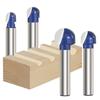 Vearter 4-Piece Set U-Groove Bit 6.35mm Shank Carbide Cove Box Router Bit 6/8/9.5/12.7mm Cutting