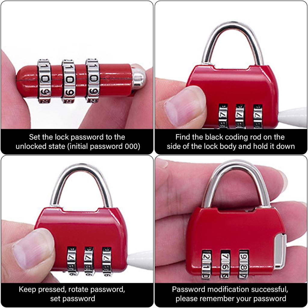 Компактный дорожный замок для рюкзака, багажа и сумок. Практичный замок для чемодана из цинкового сплава, устойчивый к царапинам.