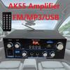 Car Amplifier AK55 900W Max 2.0 Channel Rated 70W+70W Bluetooth Audio Hifi AMP Karaoke Music Player Support 110V 220V 12V
