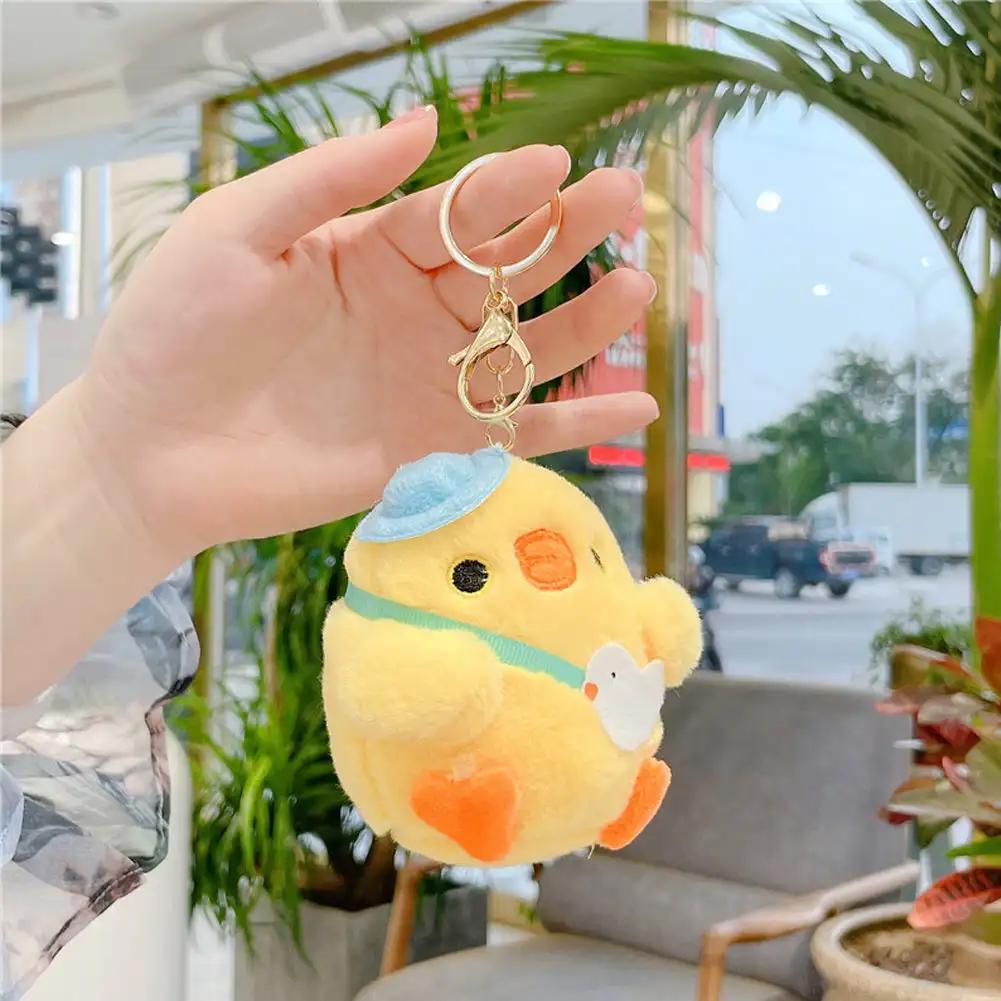 10cm Cute Chicken Plush Toys Key Chain Bag Pendant Cute Chick Doll for Kids Children Birthday Christmas Gifts Toys