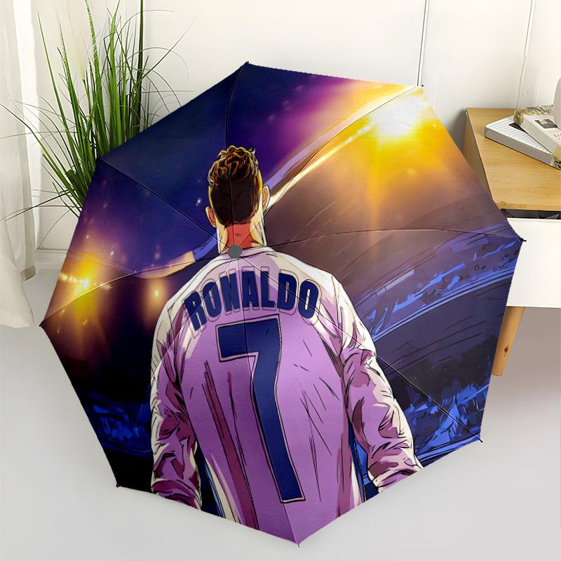 Ronaldo's Dynamic Leap Outdoor Automatic Umbrella Retractable Design with 8-Rib Durability Compact Design Perfect for Outdoor Adventures