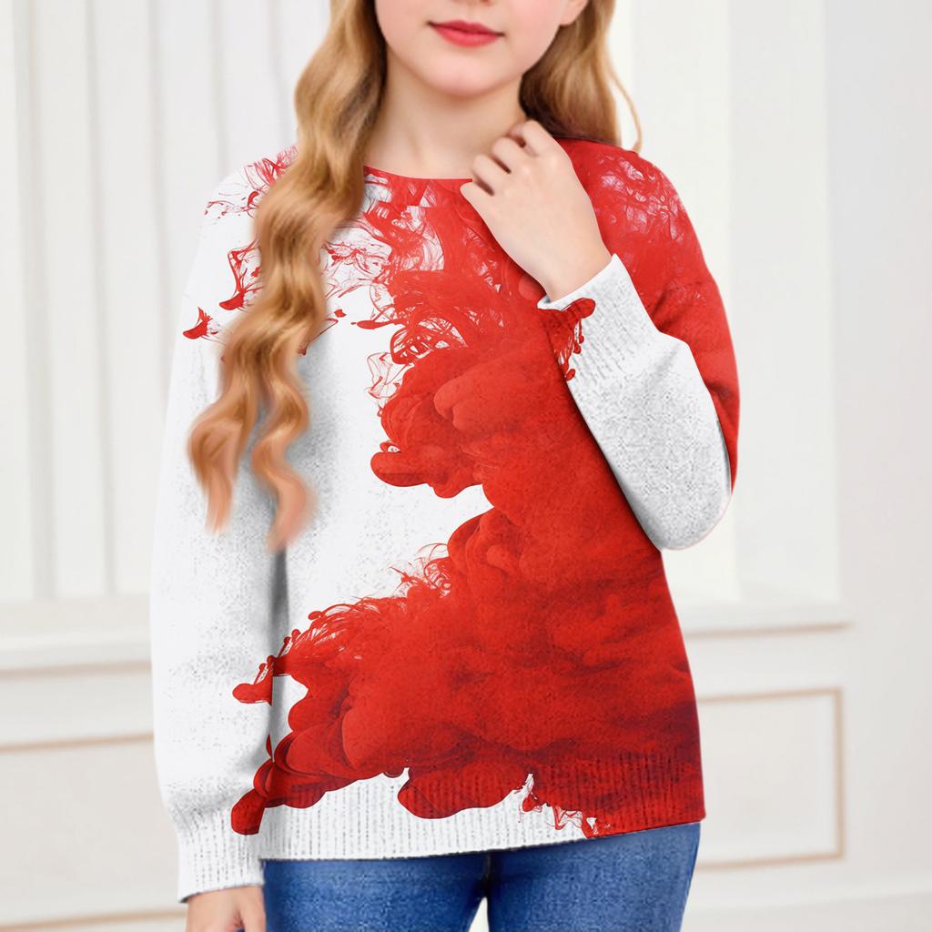 Толстовки на Хэллоуин для детей, мальчиков и девочек, вязаный свитер, милая рубашка, осенние пуловеры с круглым вырезом