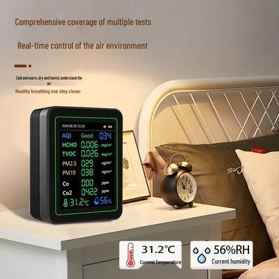 12-в-1 Трансграничный монитор качества воздуха: Детектор CO2, PM2.5, Формальдегида с отображением графика