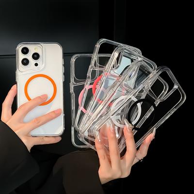 Бронированный тонкий чехол для талии, подходит для iPhone 16, магнитный чехол для телефона, прозрачный Apple 15 акриловый 14 чехол для защиты лезвия