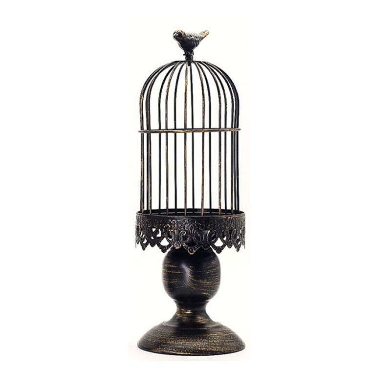 Iron Art Candlestick Ornaments Ambience Candle Holder Birdcage Home Decor Party Supplies