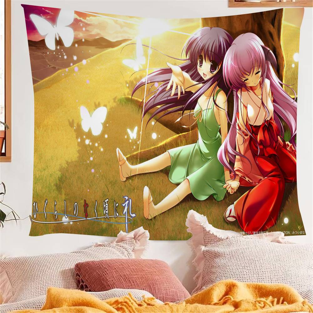 1 шт. Аниме Higurashi When They Cry Мультяшный Гобелен Настенное Украшение Домашний Декор для Дома