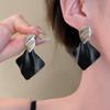 Большие квадратные ромбовидные черные металлические серьги-подвески с подвесками, модные глянцевые геометрические блестки, эффектные серьги Brincos для женщин, ювелирные изделия в подарок