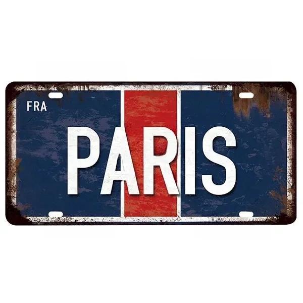 Vintage France City Plate PARISLYONMARSEILLE Flag Poster Metal Plaque Aluminum Sign Man Cave Garage Club Bar Cafe Wall Decor