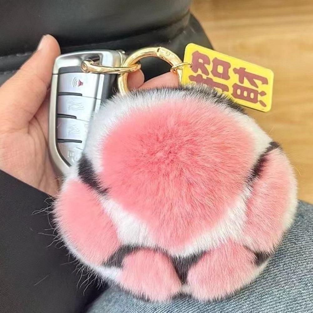Furry Doll Tiger Paw Fur Keychain Stuffed Animal Plush Cat's Paw Pendant Women/Girls