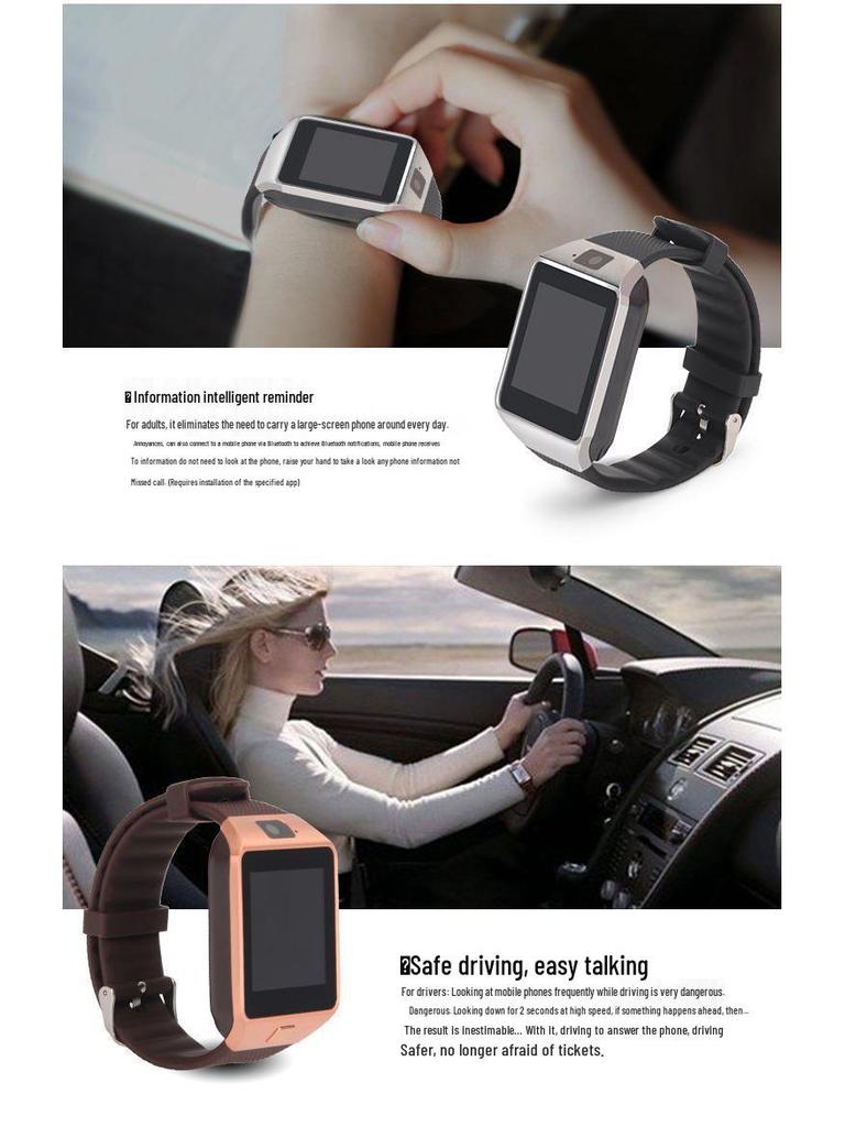 Умные часы DZ09 с Bluetooth, сенсорным экраном и слотом для карты