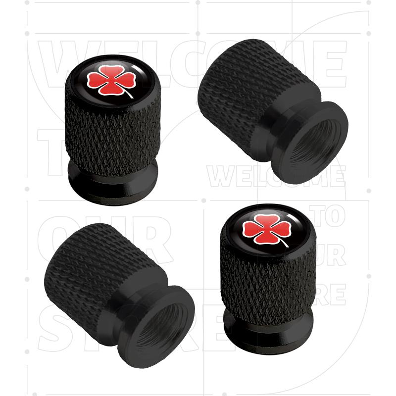 For Alfa Romeo Four-leaf Clover 156 159 Giulia LOGO 4pcs Car Wheel Tire Valve Aluminum Caps Tyre Stem Covers Airdust Waterproof ze2