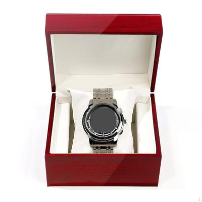 Одиночный подарочный ящик для хранения часов, роскошный деревянный многофункциональный контейнер для сережек для мужчин