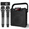 Giecy Громкоговоритель с 2 беспроводными Bluetooth-микрофонами UHF с подзарядкой и басами, портативный микрофон, идеально подходит для дома, горной улицы, школы