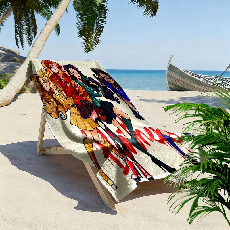 Heathers Print Beach Towel, Large Soft Quick Dry Towel for Beach Camping Swimming