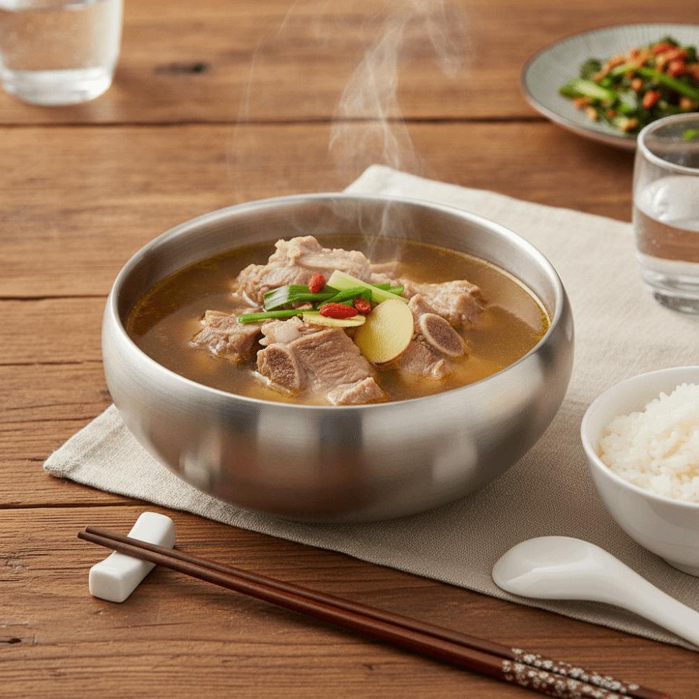Double-Layer Korean Stainless Steel Rice Bowl Heat Insulated Kimchi Bowl Soup Bowls Children