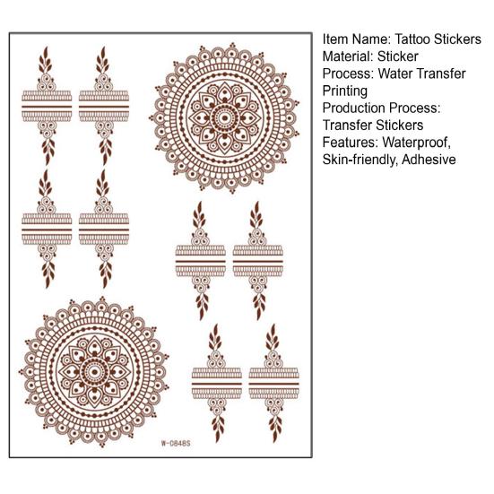 Водонепроницаемые наклейки для татуировок, временные татуировки с кружевом в ближневосточном стиле для женщин, для взрослых, самоклеящиеся наклейки для боди-арта