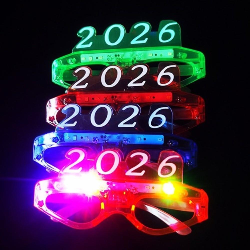 Квадратная/В форме сердца 2026 Светодиодные светящиеся очки Светодиодные светящиеся очки для новогодней вечеринки Рейв Ночной клуб