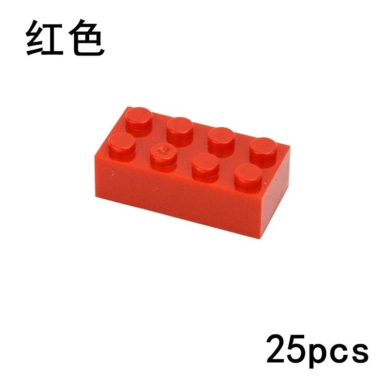 DO IT YOURSELF Plastic Material Construction Bricks Figures 25pcs Thick Blocks 2x4 Dots Dimension Works With featuring 3001 Learning Creativity Toy
