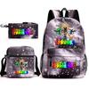 Rhythm Box Game Merchandise Student Bag Sprunki Cartoon Starry Sky Backpack Leisure Bag 3-piece Set D